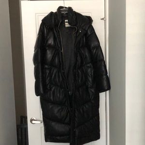 Vegan Leather Ultra Long Puffer
